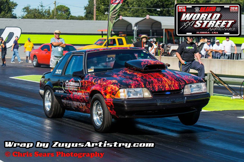 fox body mustang drag car wrap